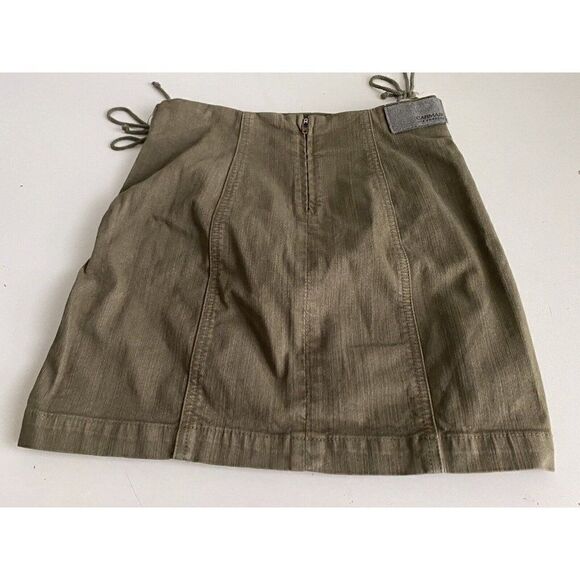 Carmar LF Brand Lace Up Mini Jean Olive Green Skirt Women’s Sz 25 - Picture 8 of 10